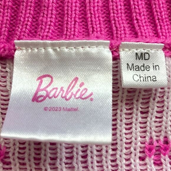 Barbie Mattel Pink Crew Neck Christmas Sweater Size Medium - Picture 5 of 8